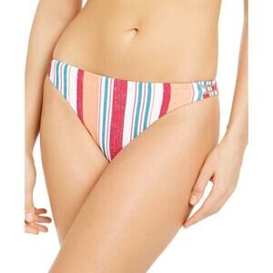 Roxy Casual Mood Striped Pink Bikini Swim Bottoms NWT Medium NEW